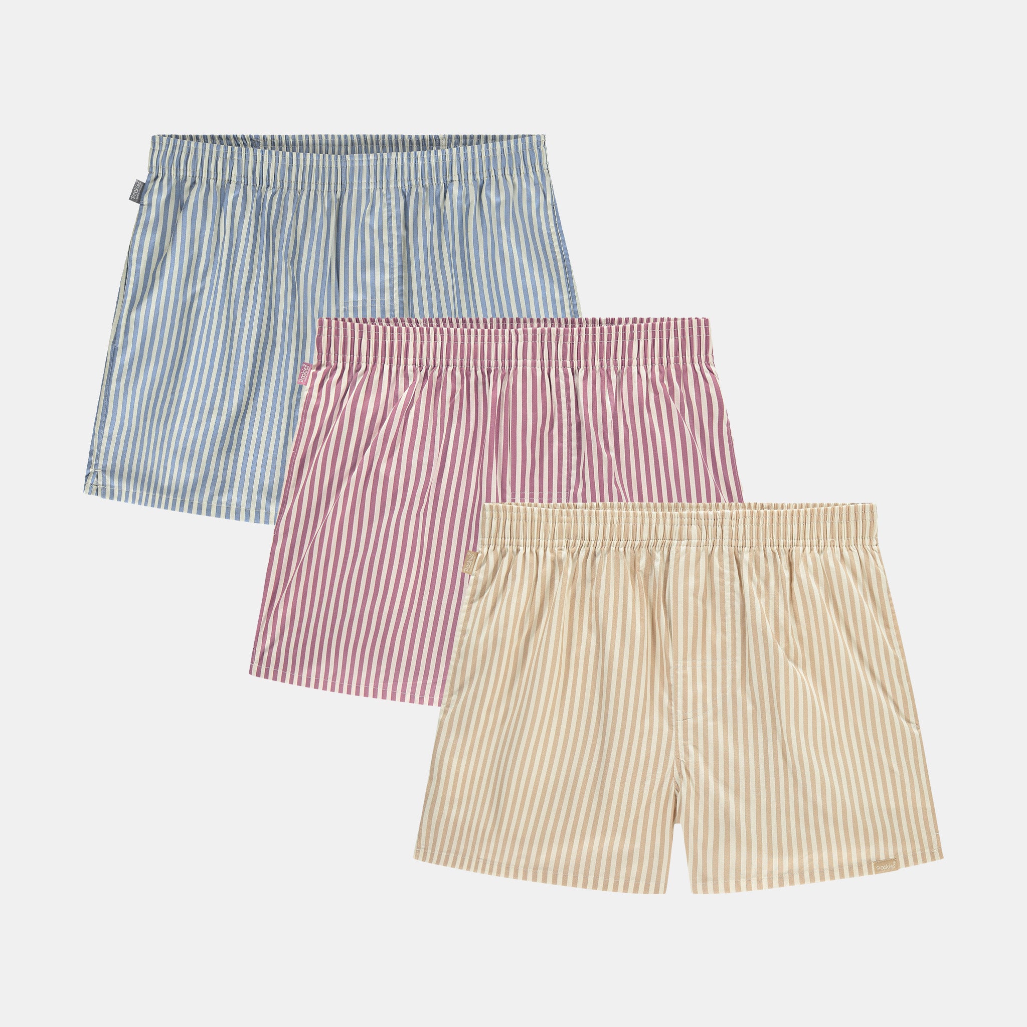 3-Pack Pastel Striped Boxers