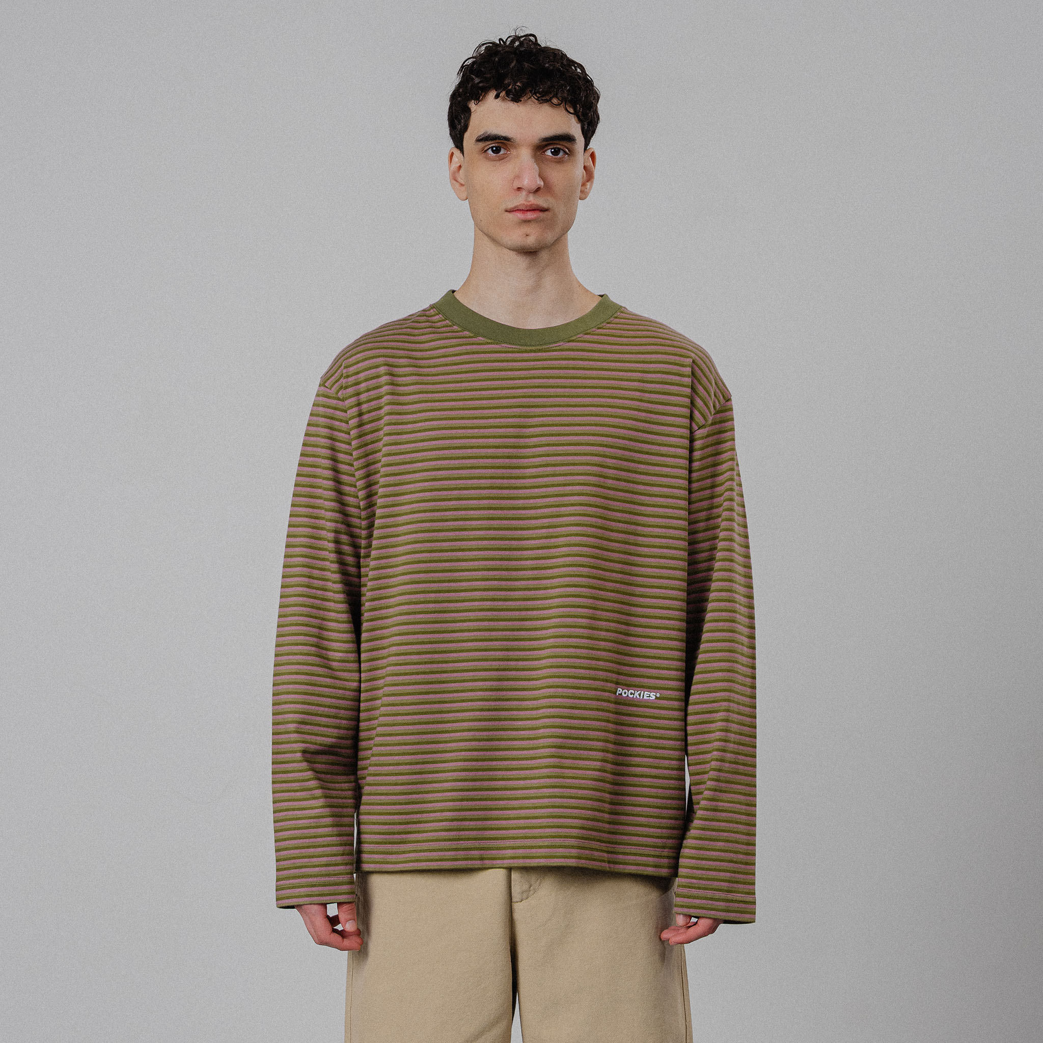 Striped LS - Green/Dusty Pink/Forest Green