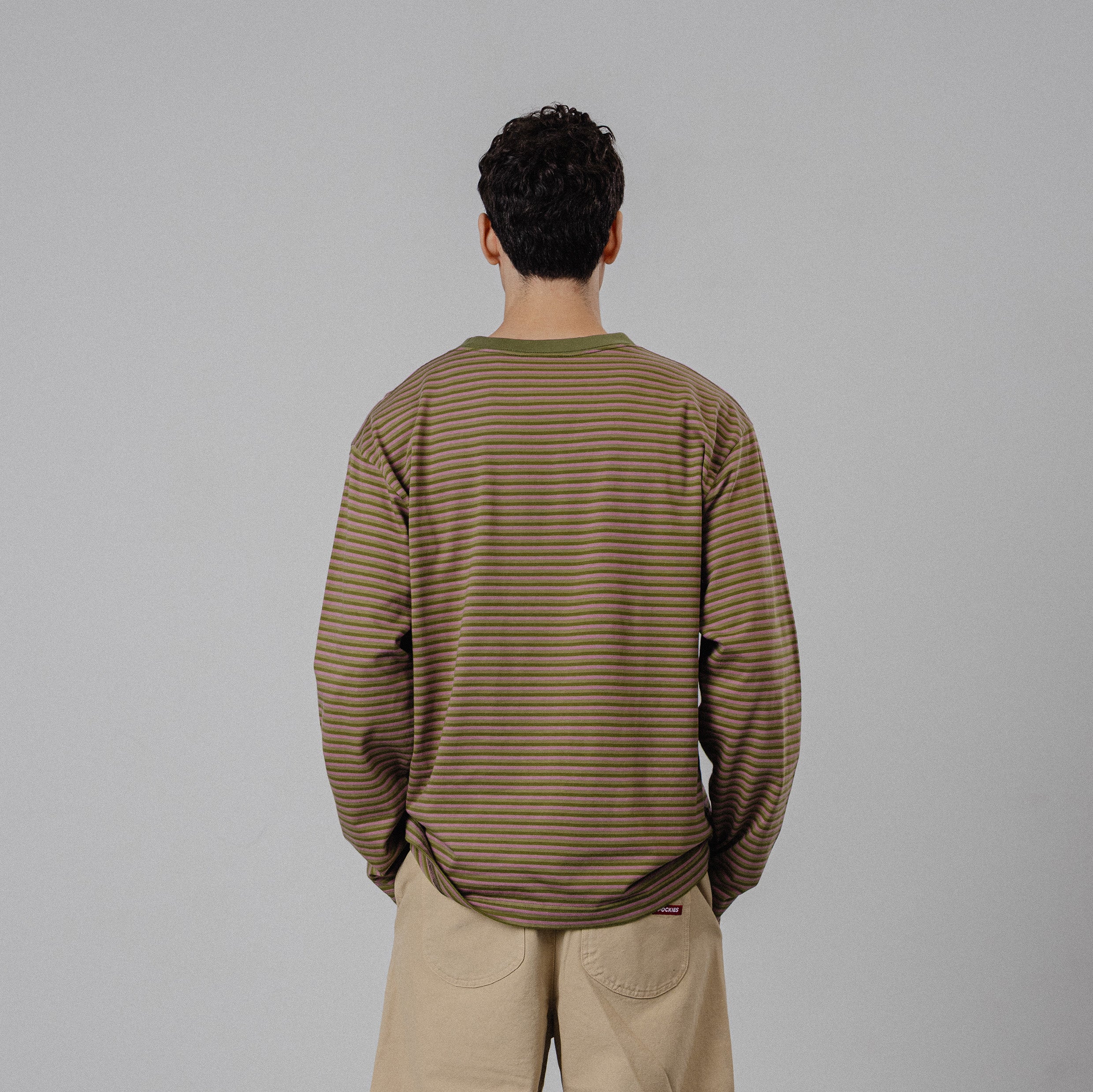 Striped LS - Green/Dusty Pink/Forest Green
