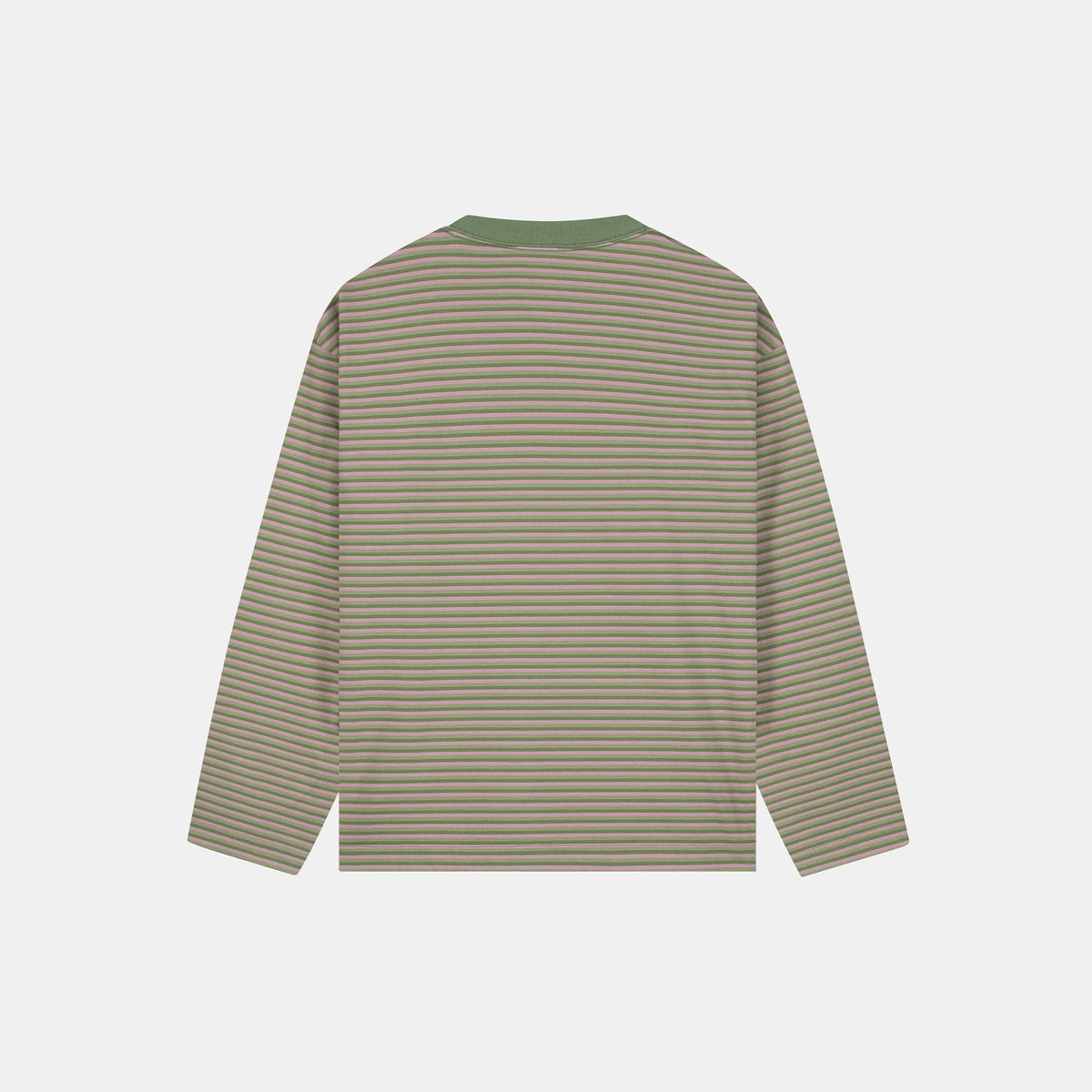 Striped LS - Green/Dusty Pink/Forest Green